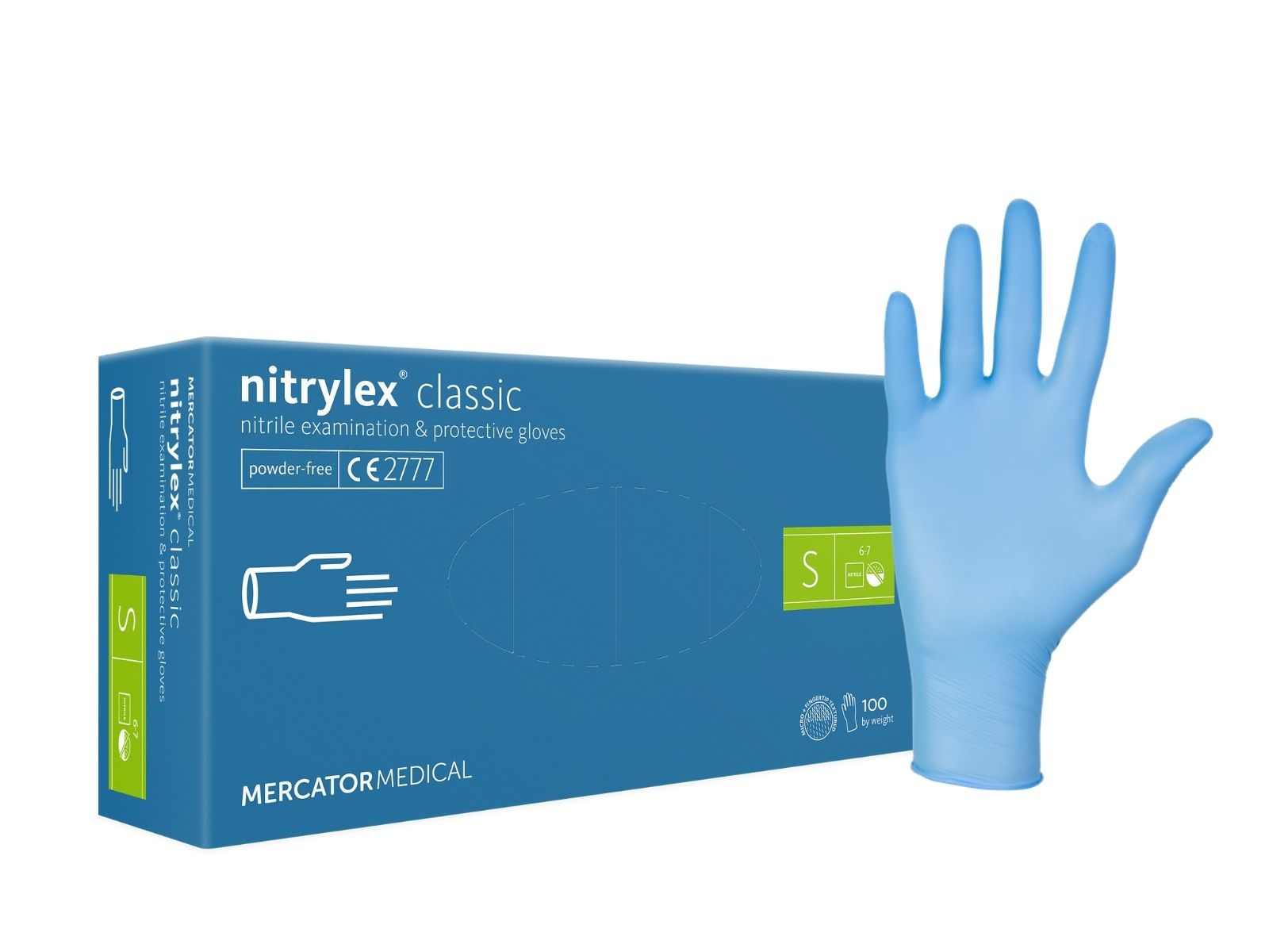 Rękawice Nitrylex Blue S Mercator Classic KARTON
